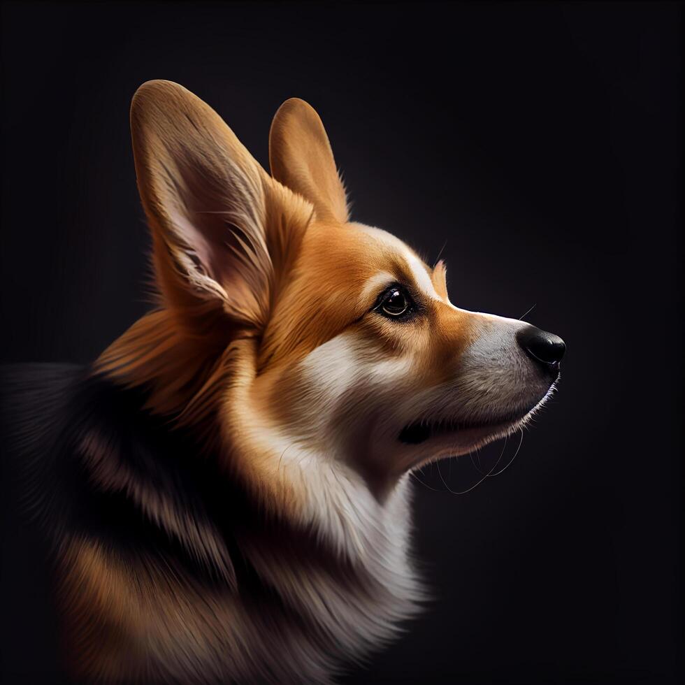 Realistic Corgi Dog Portrait, photo