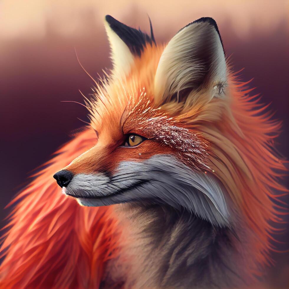 Red Fox in the Winter Forest. Illustration photo