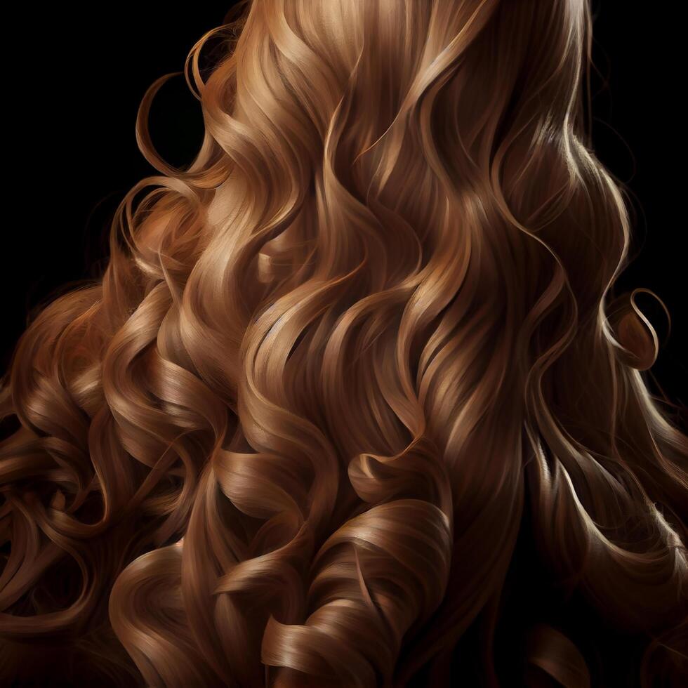 Beautiful Long Curly Hair background. Illustration photo