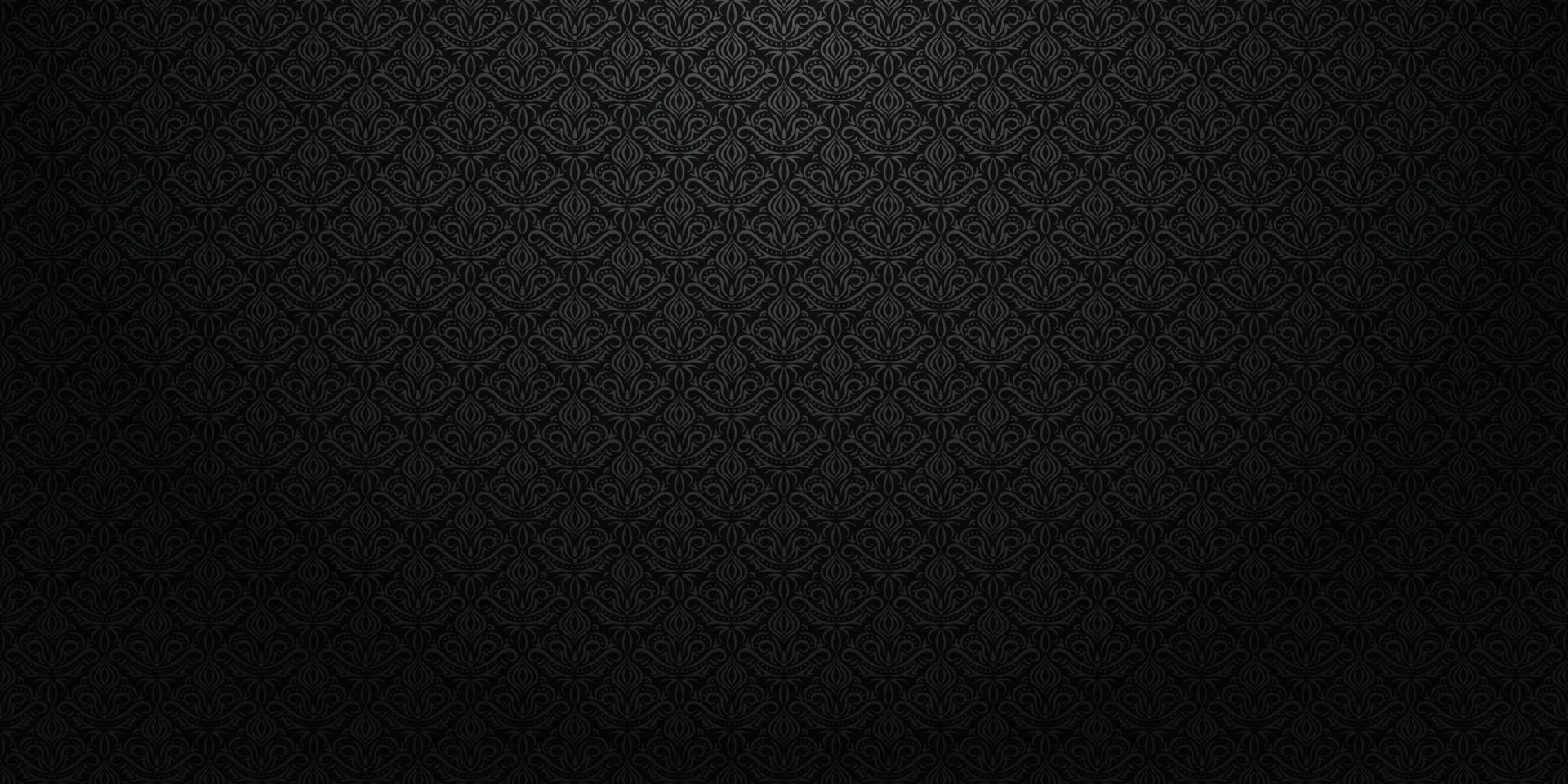 Seamless victorian pattern Dark black texture vector