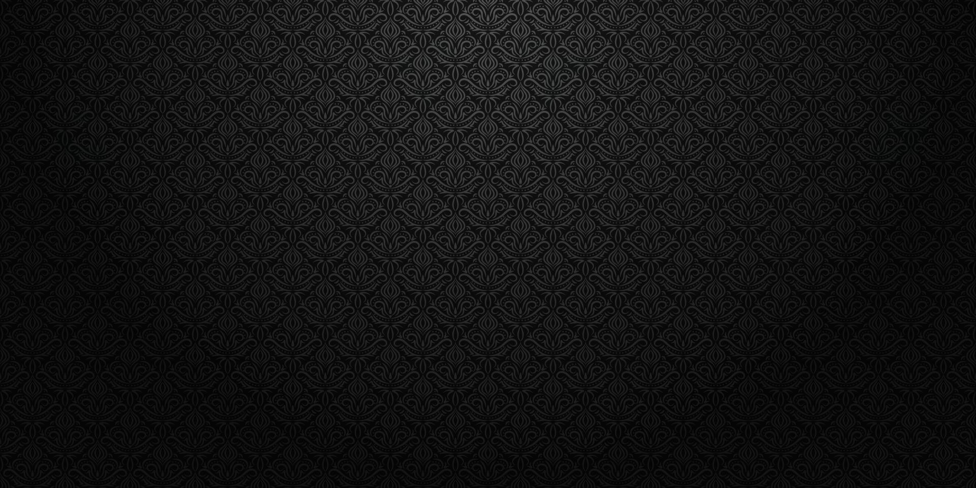 Seamless victorian pattern Dark black texture vector