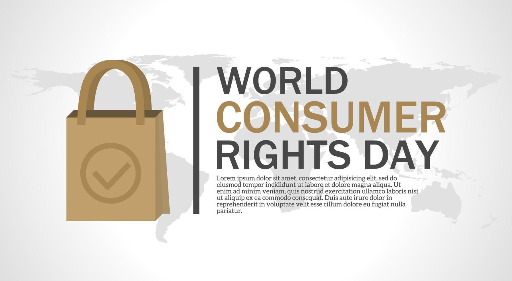 World consumer rights day theme template. Vector illustration