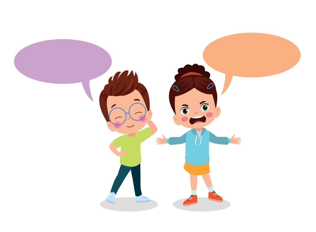 Kids talking with a speech bubble. 22010357 Vector Art at Vecteezy