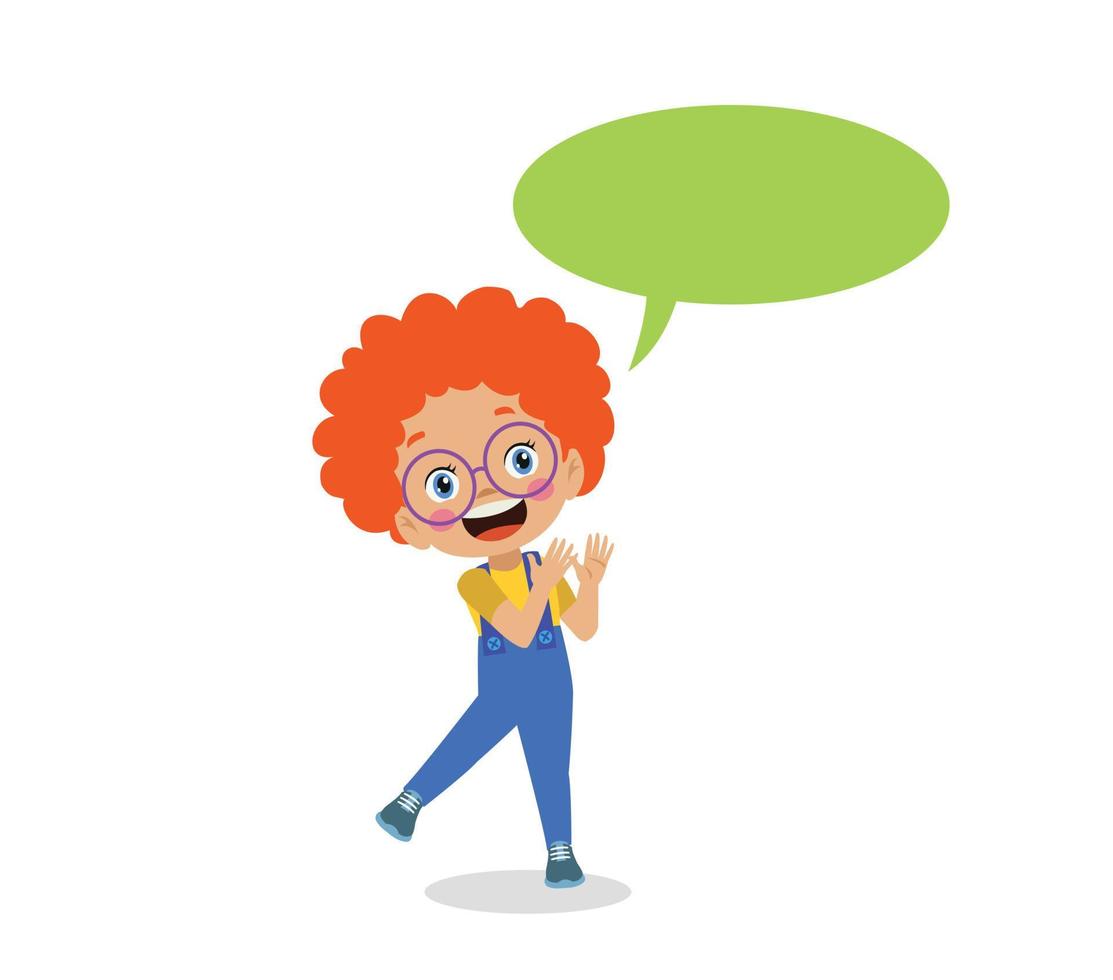 Kid talking with a speech bubble. vector