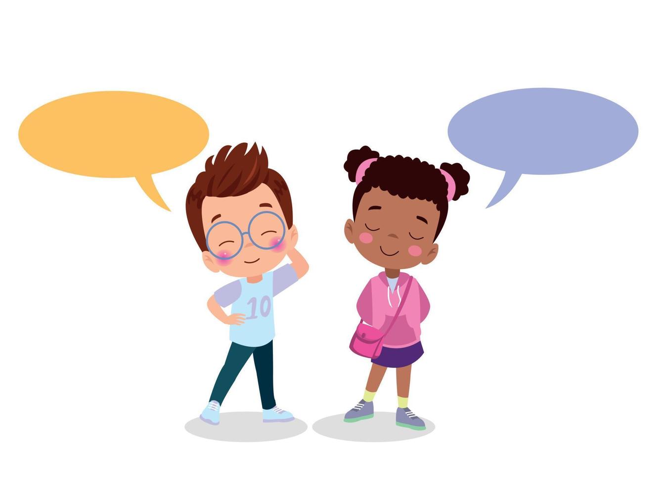 Kids talking with a speech bubble. vector