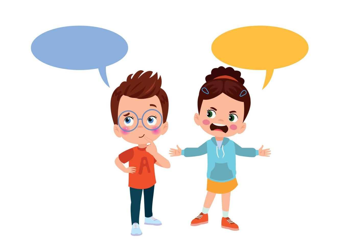 Kids talking with a speech bubble. vector