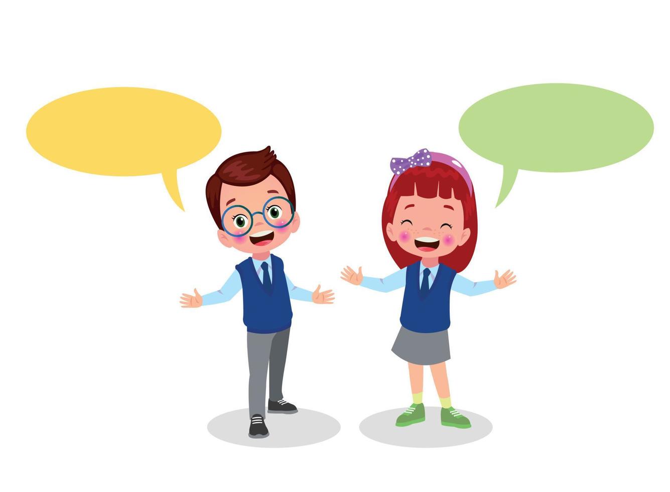 Kids talking with a speech bubble. vector