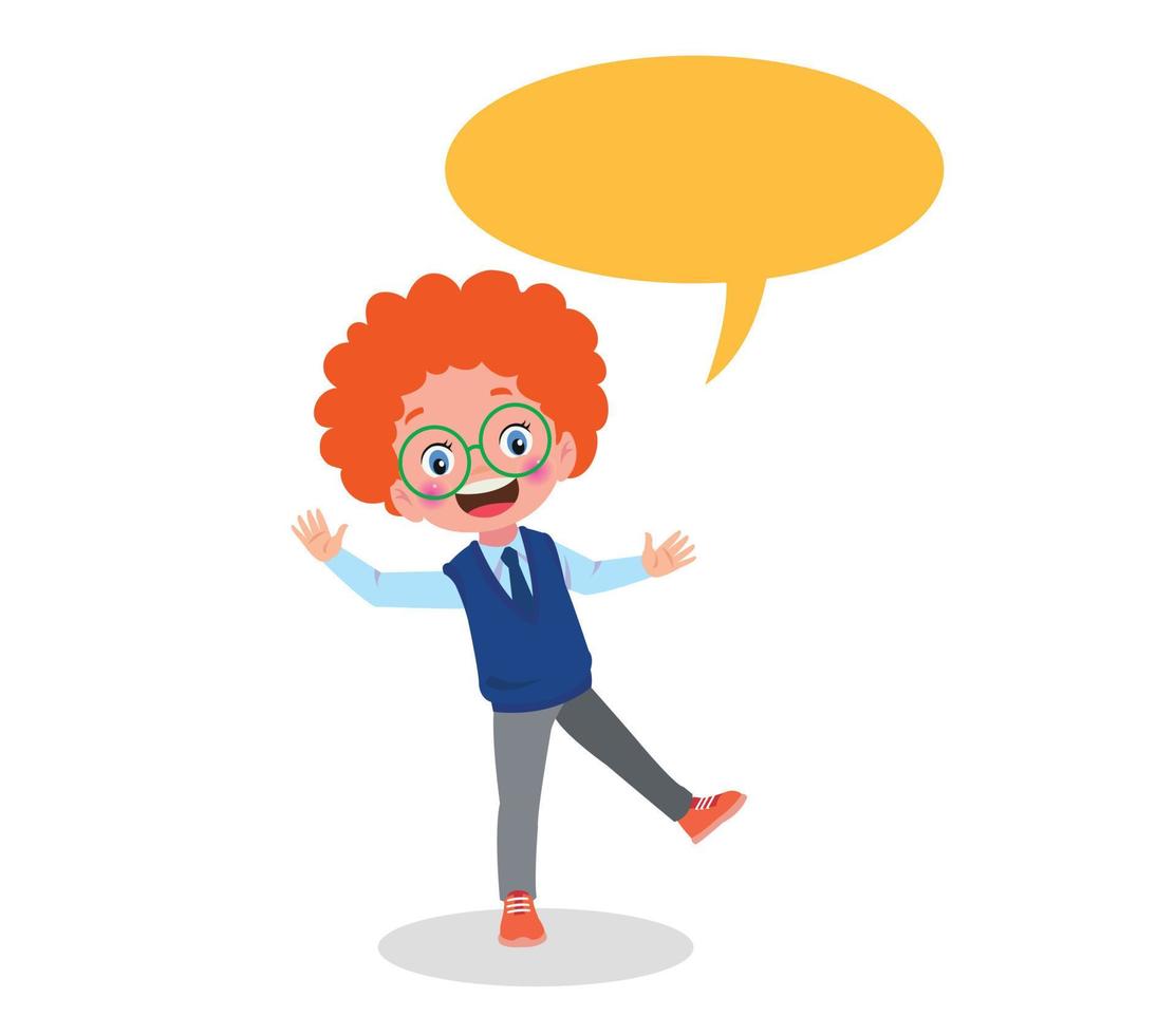 Kid talking with a speech bubble. vector