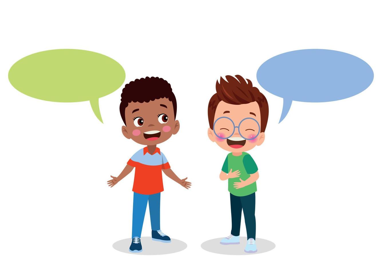 Kids talking with a speech bubble. vector