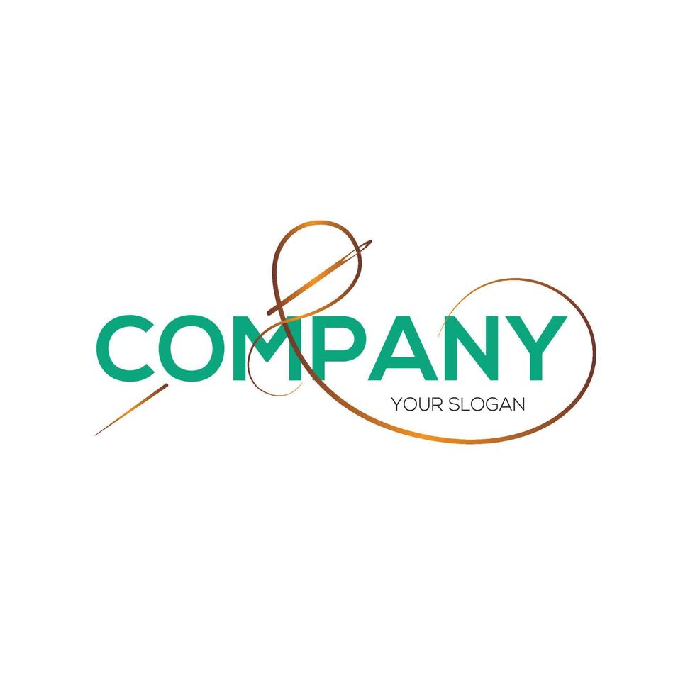 Needle and sewing needle thread logo icon design template flat vector