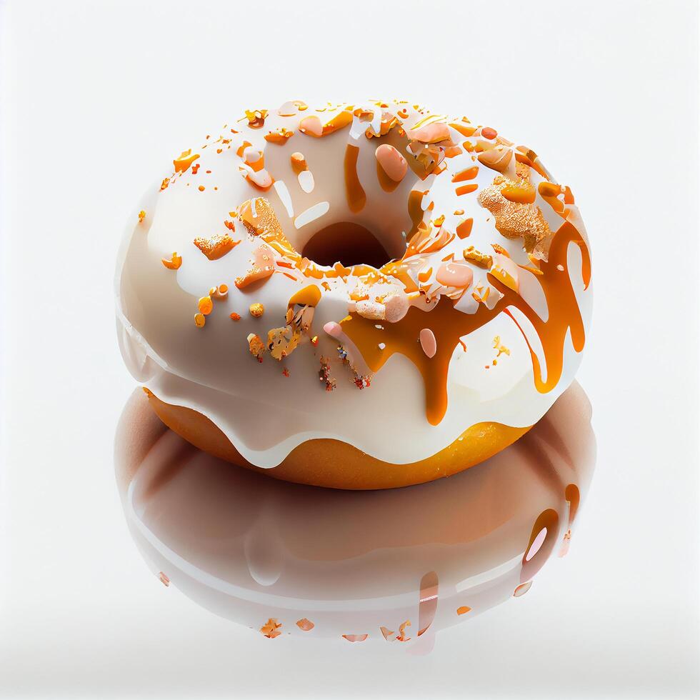 Donut on the White Background. Illustration photo