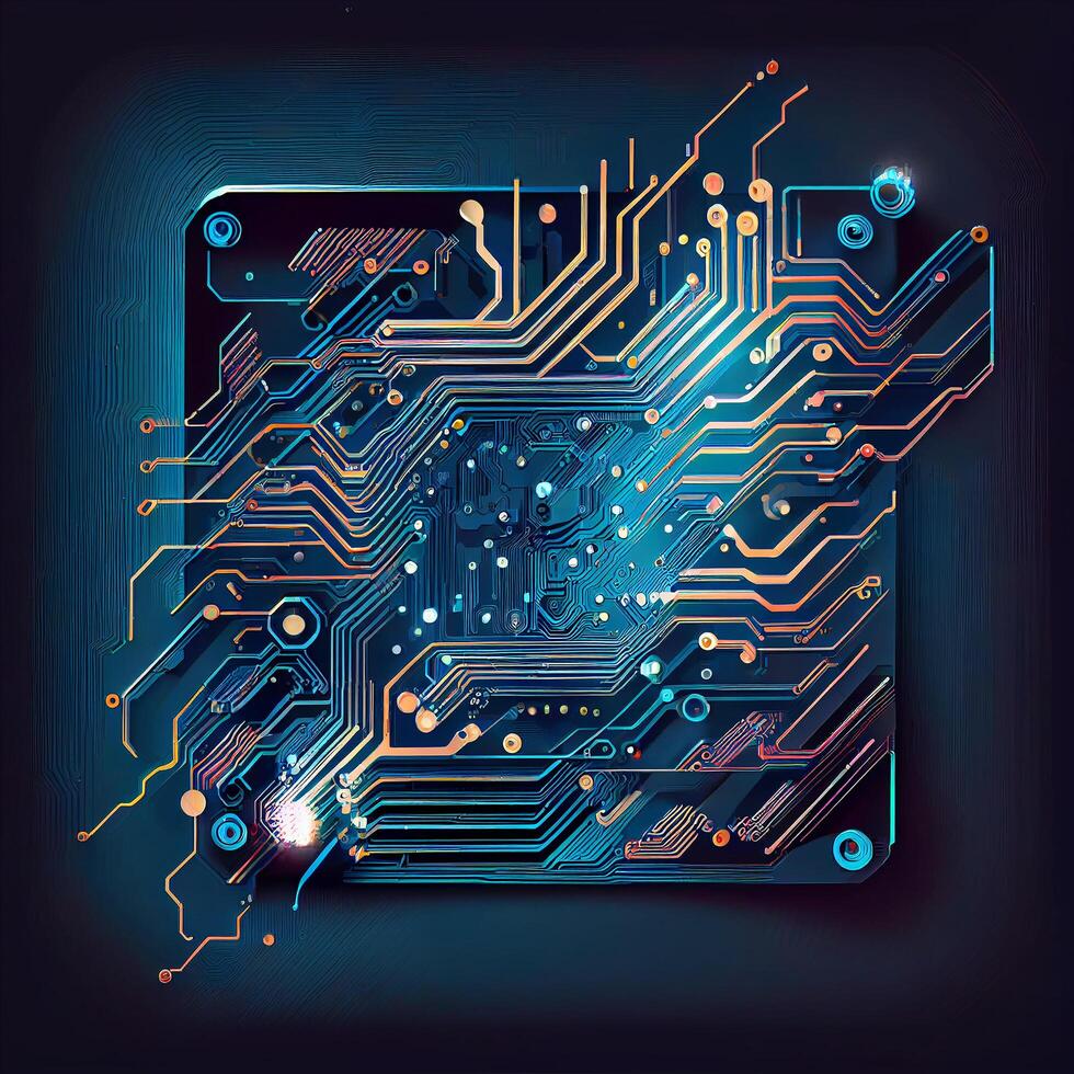 background with quantum computer technologies. Illustration photo