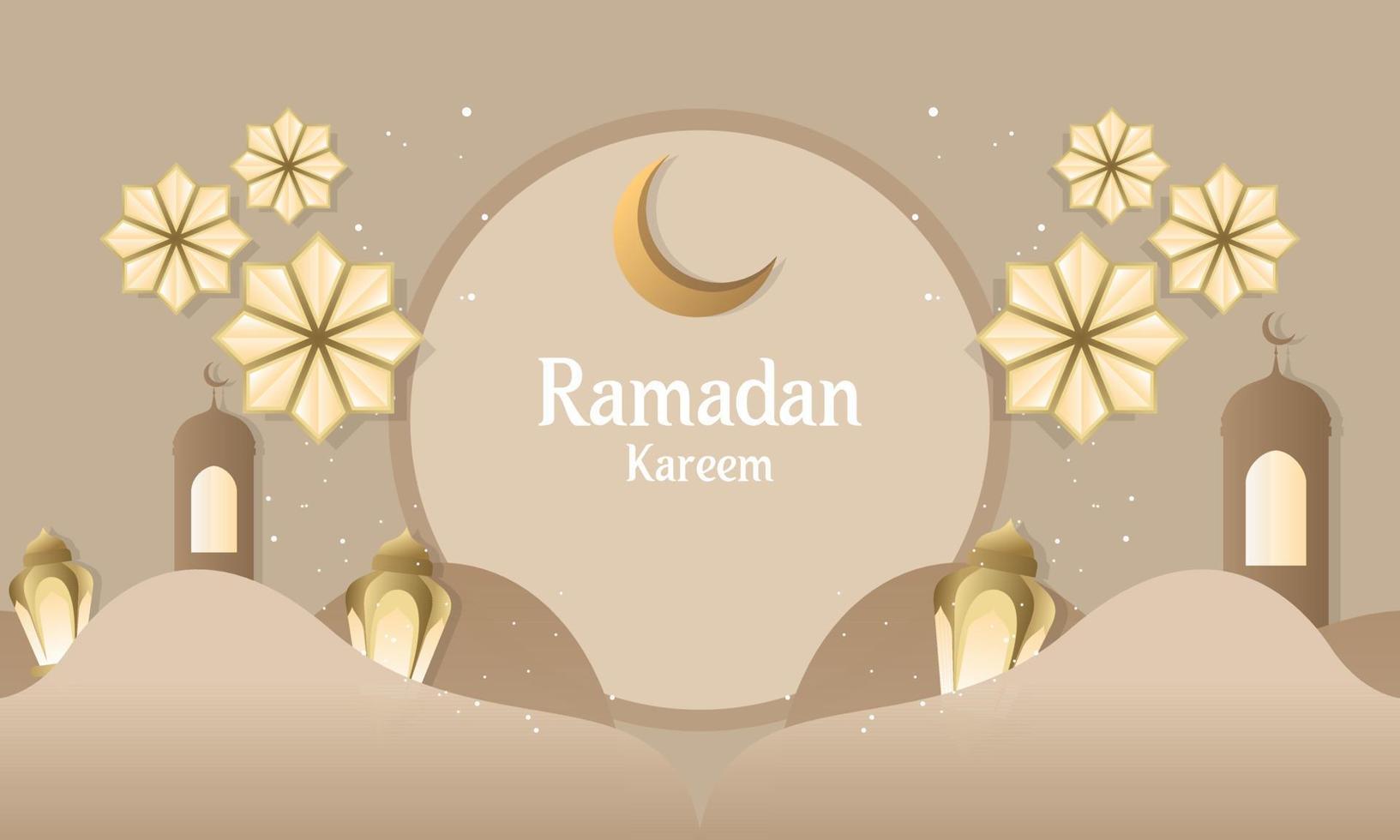 Ramadan Kareem of islamic festival design with islamic decorations vector