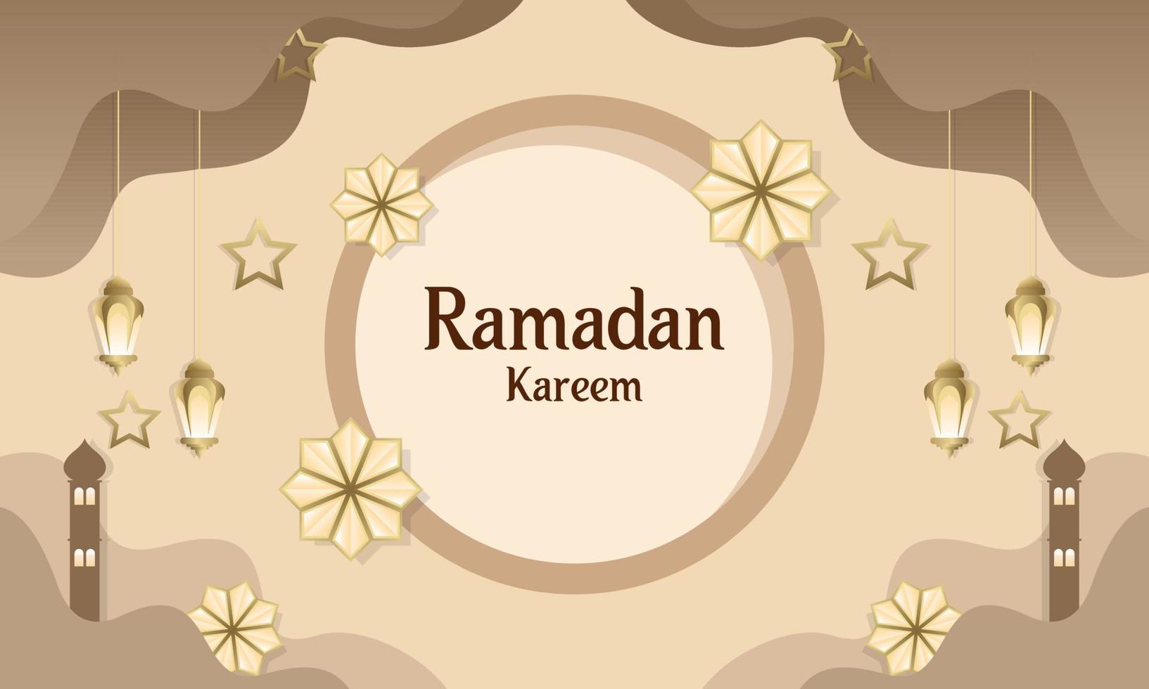 Ramadán kareem de islámico festival diseño con islámico decoraciones vector