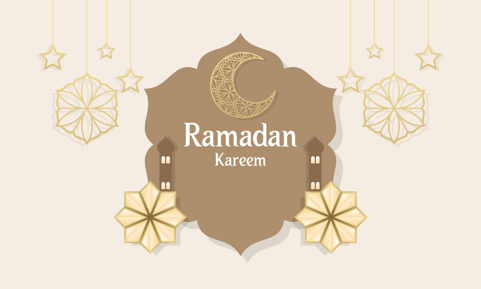 Ramadán kareem de islámico festival diseño con islámico decoraciones vector