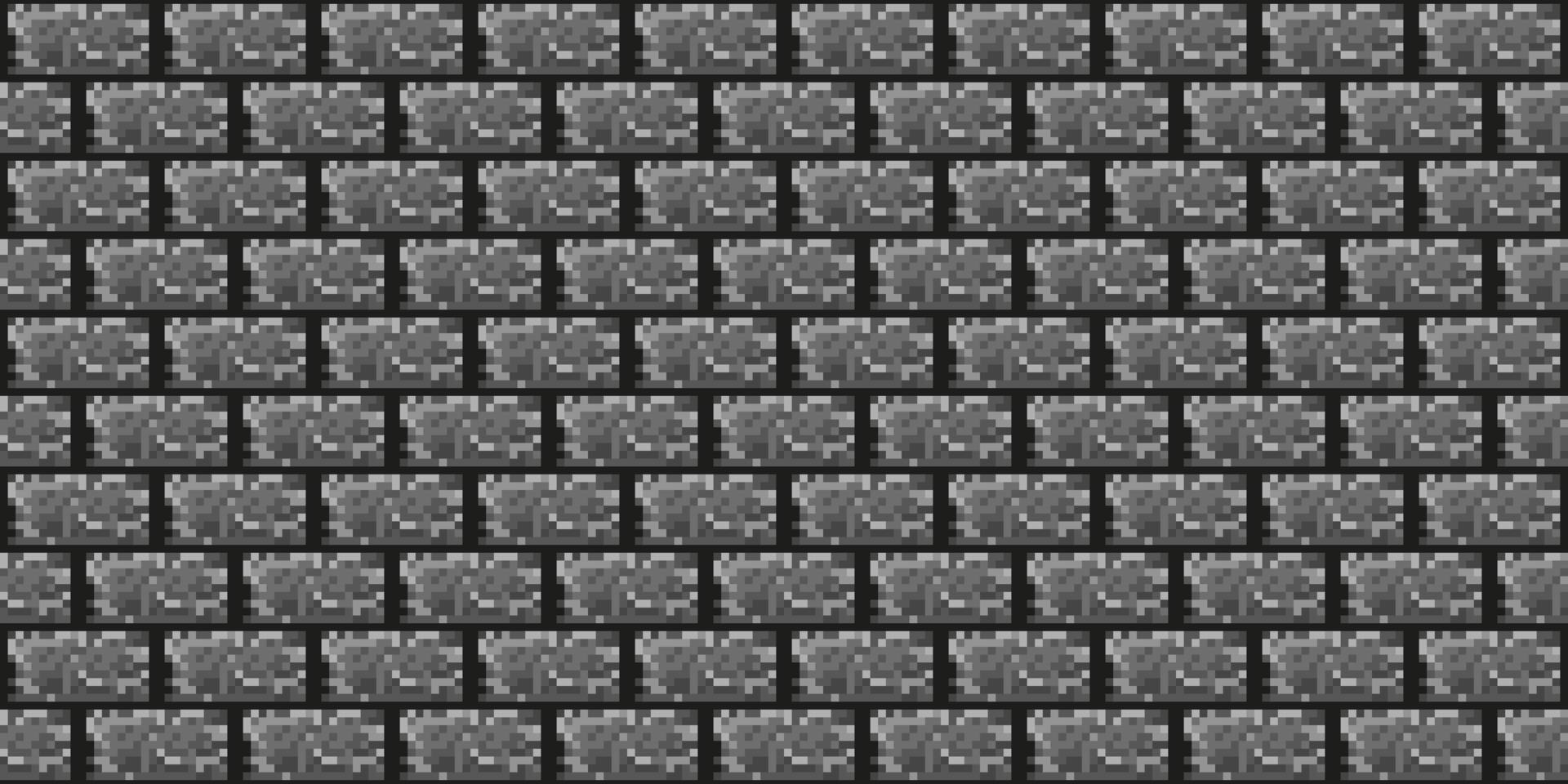 Dark black pixel mosaic abstract seamless geometric grid background vector