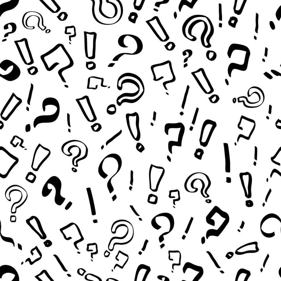 Question and exclamation Mark Seamless Pattern Background vector