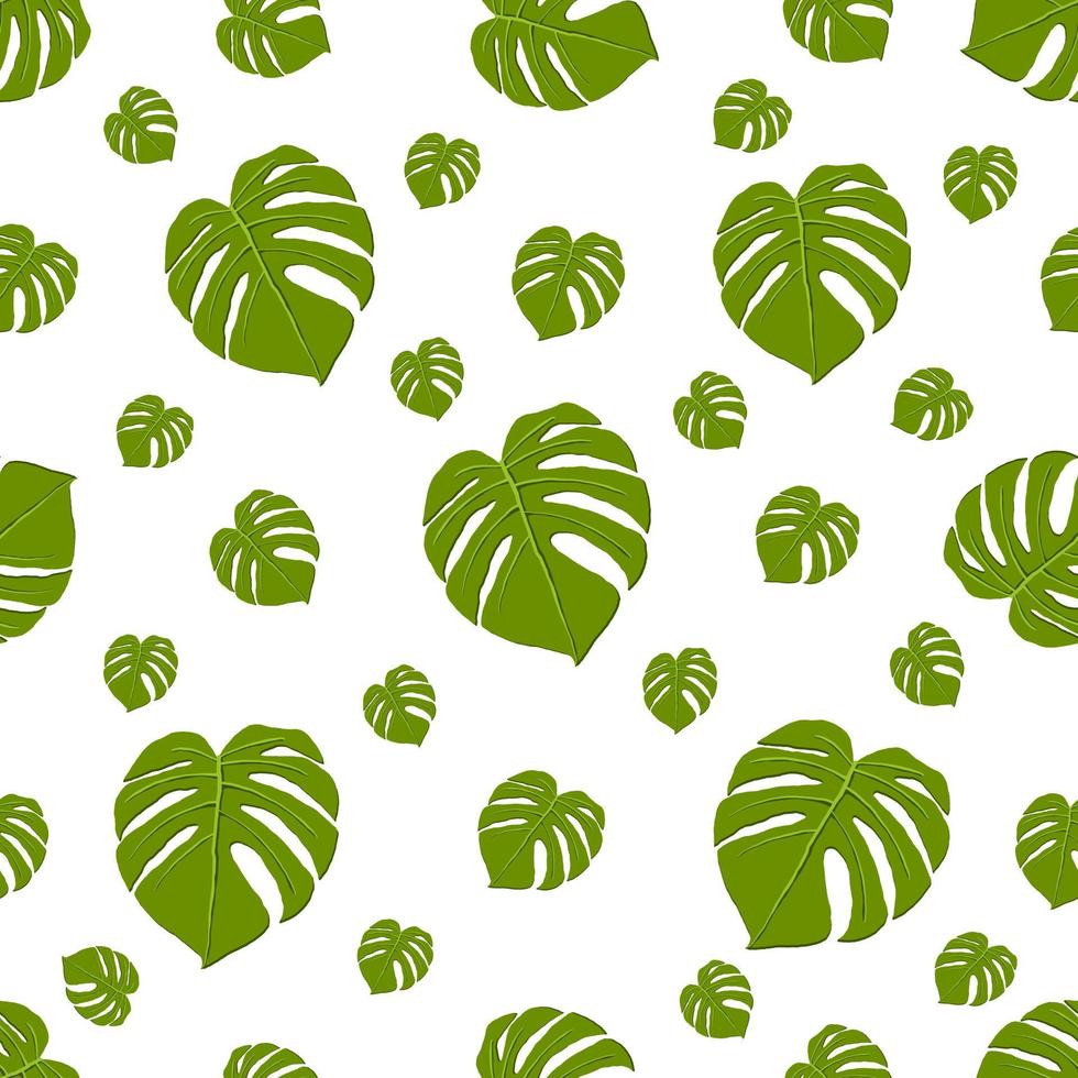 Seamless pattern with tropical monstera leaves vector