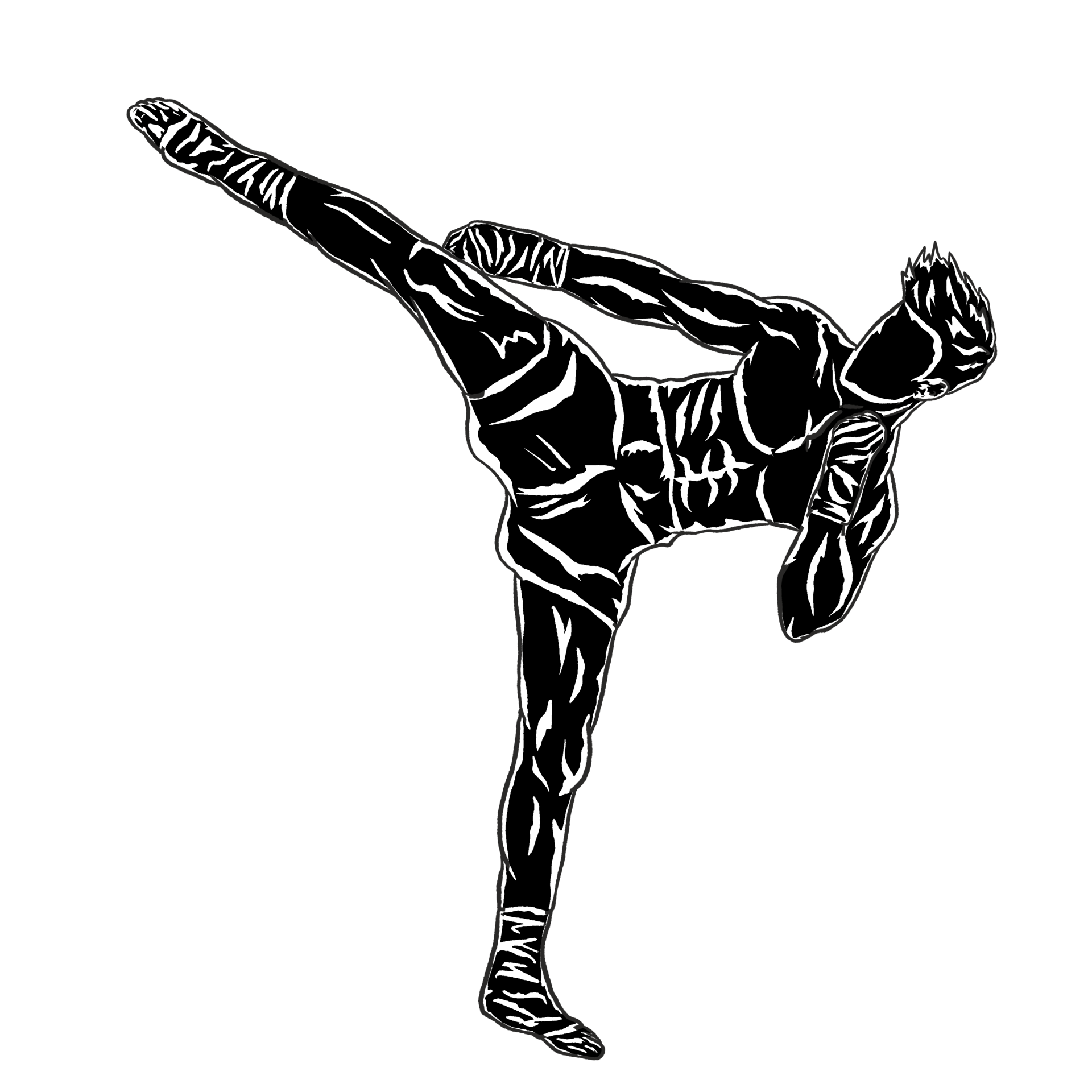 illustration silhouette muay thai fighter 22010713 PNG