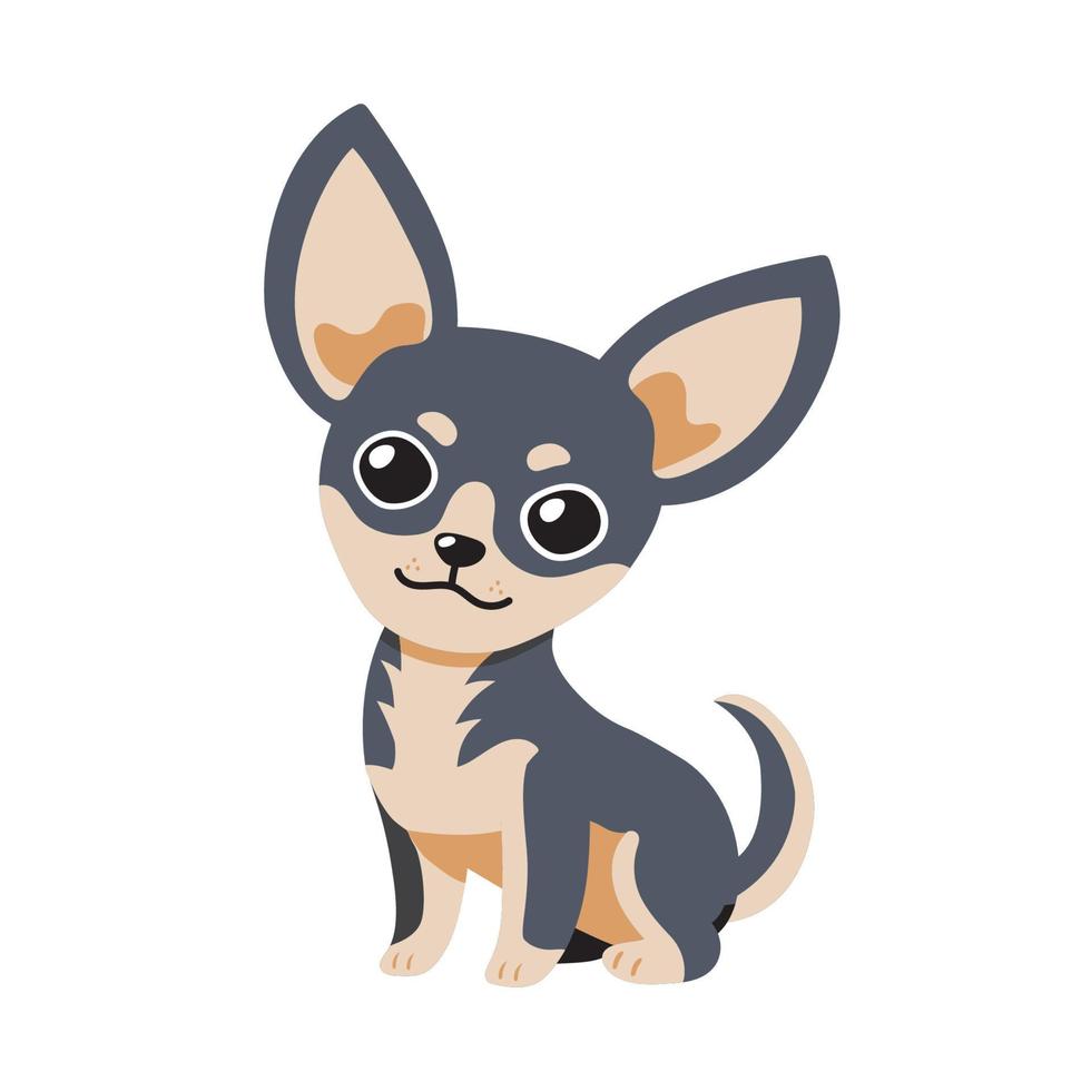 Vector cartoon cute character chihuahua dog