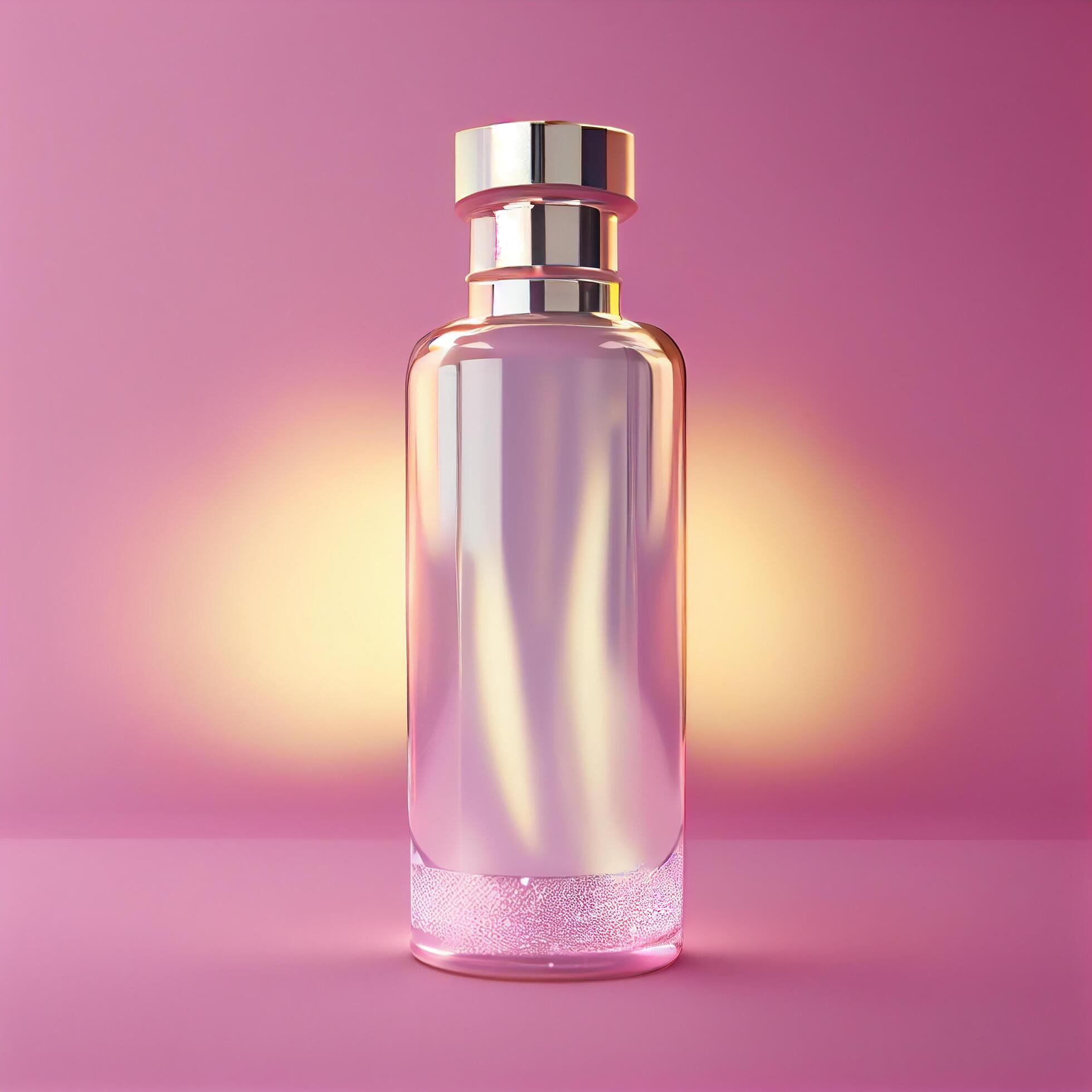 Pink Glass Elegant Perfume Bottle Illustration Generative AI 22010777