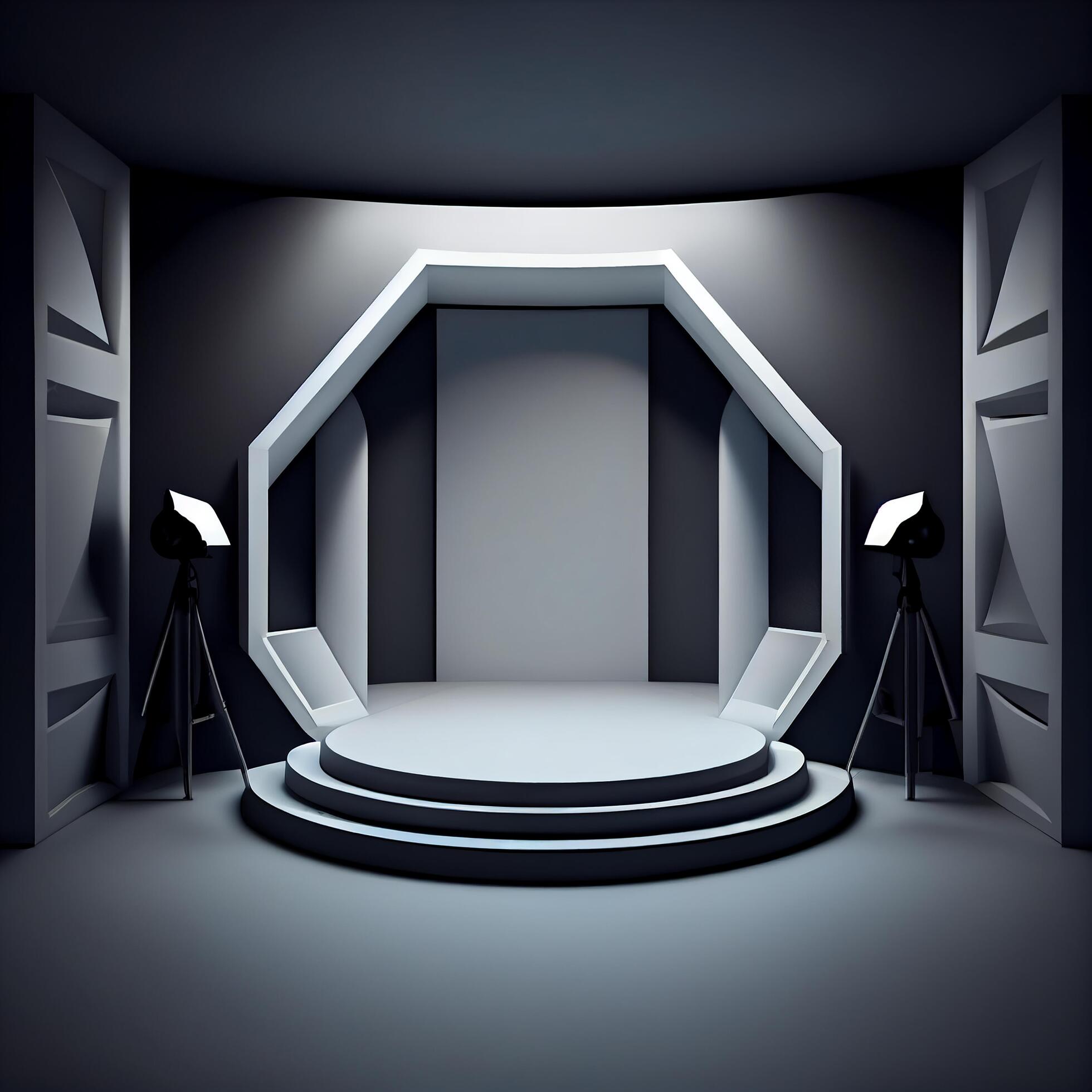 Gray studio room background with spotlight on. Illustrator 22010799