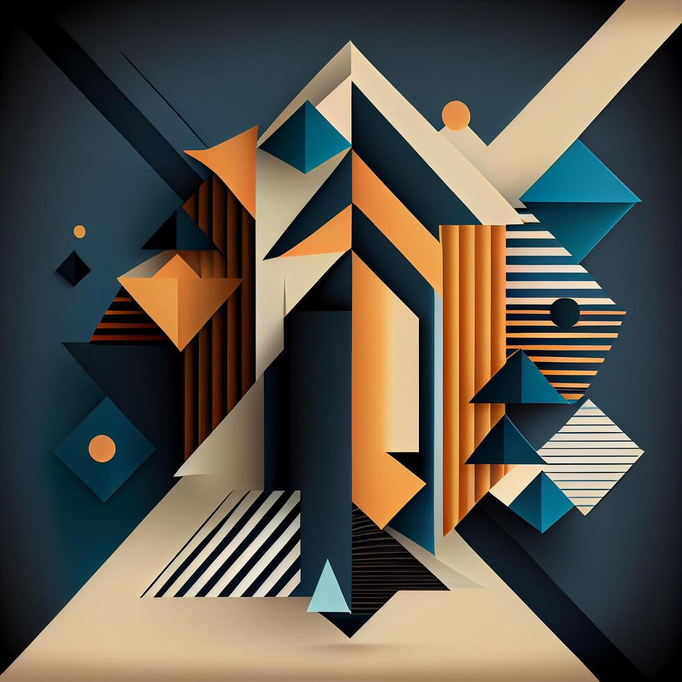 Vivid Abstract Geometric Background Illustration photo