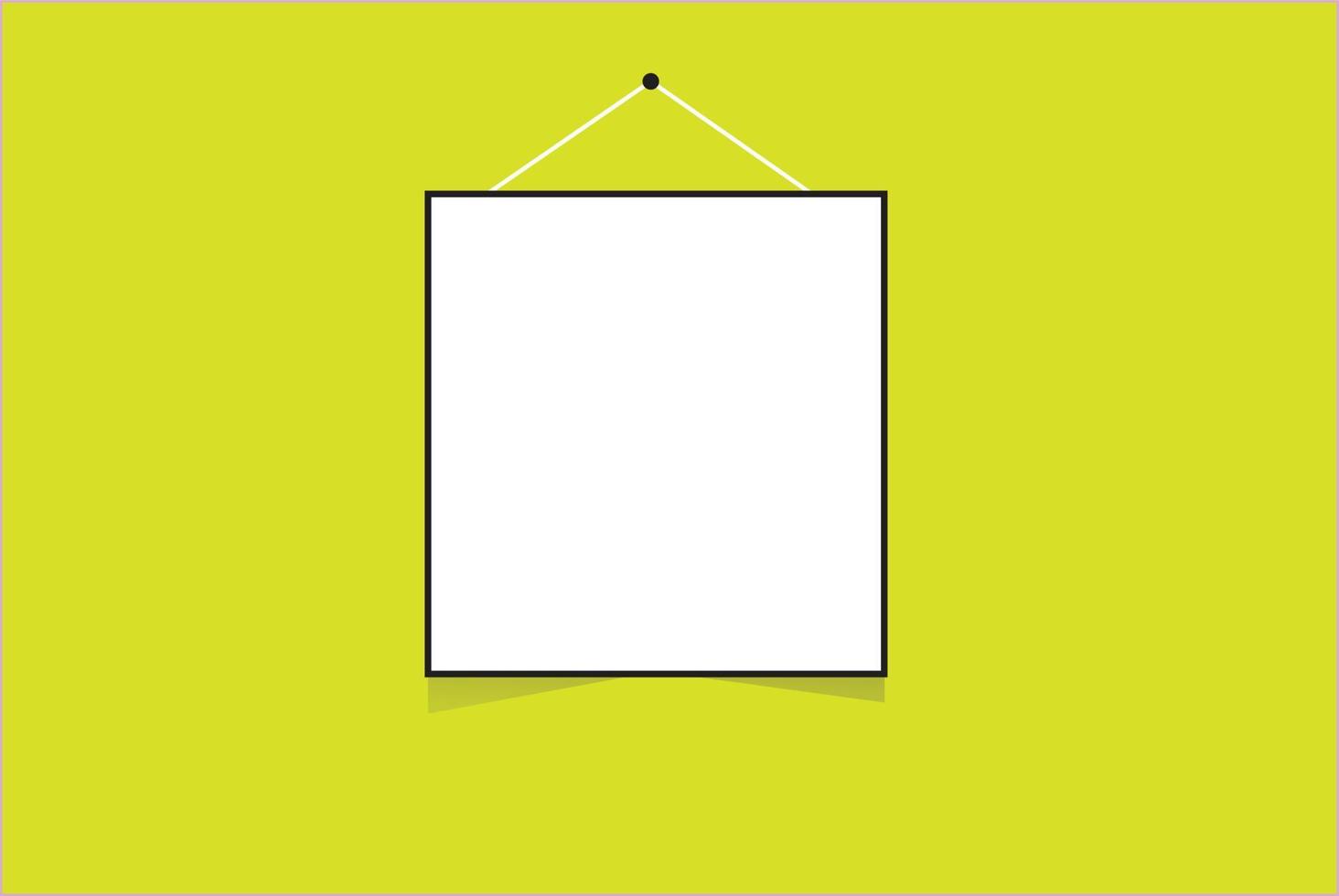 Hanging white banner with place for text. Vector illustration.