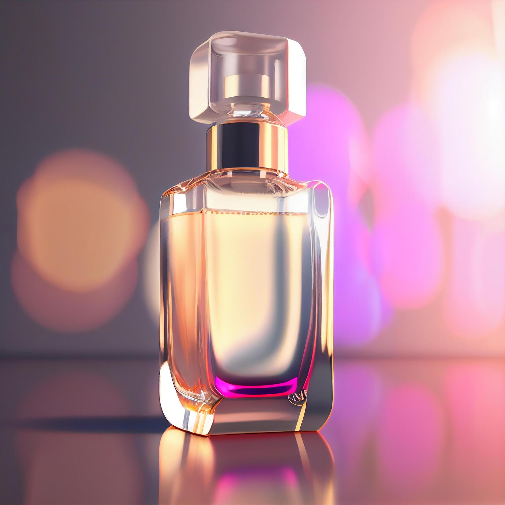 Pink Glass Elegant Perfume Bottle Illustration Generative AI 22011012