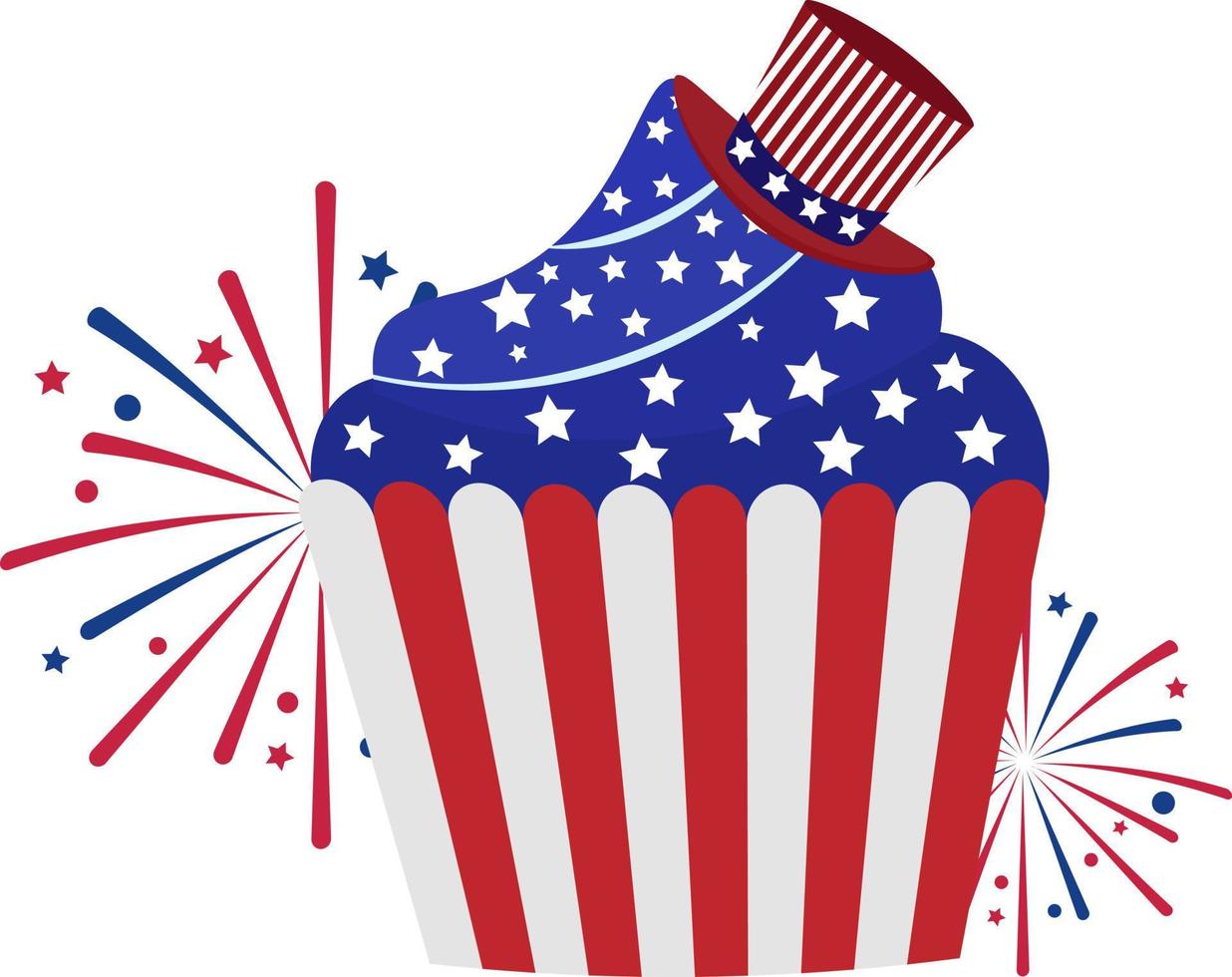4th of July Cupcake Clipart vector