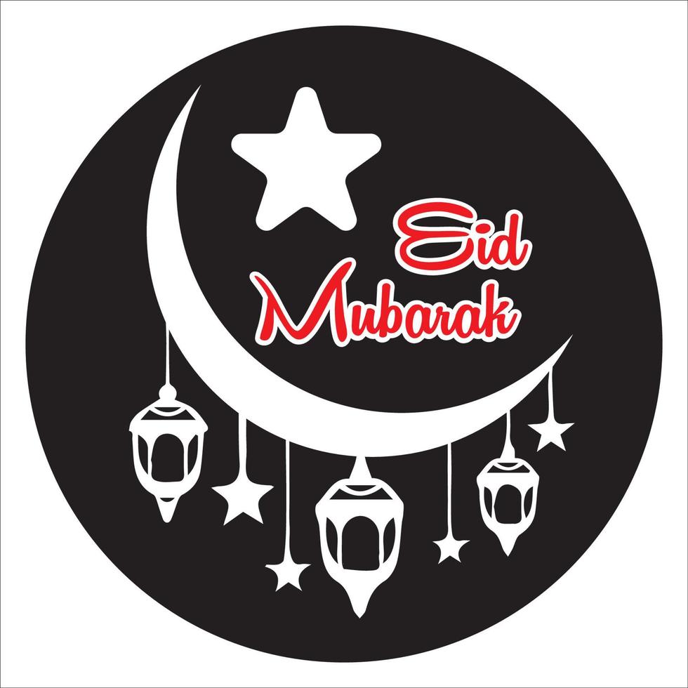 Eid mubarak graphic design for  artwork, phome cases, bags, mugs, stickers, tumblers, print etc. vector