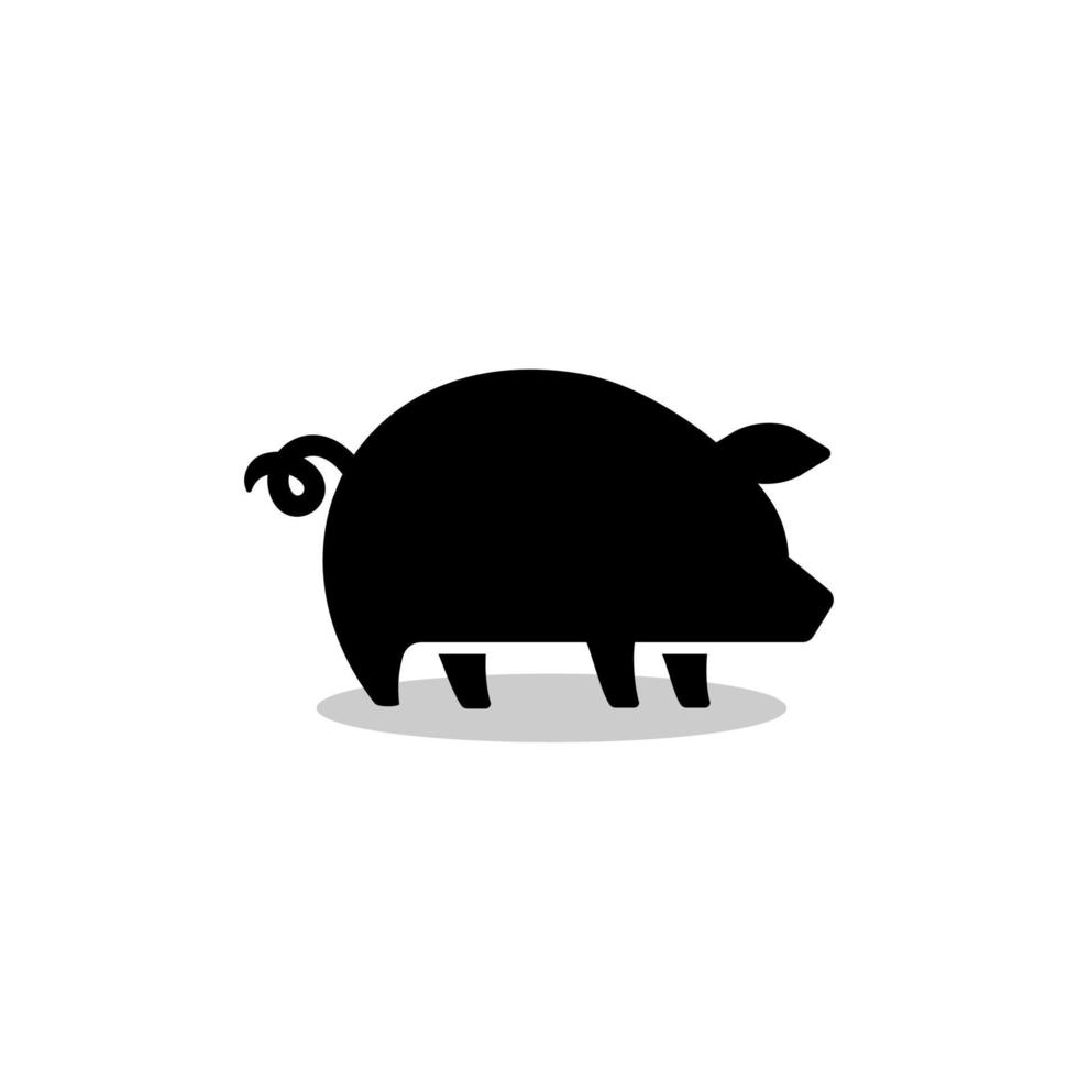 pork pig silhouette logo icon design template vector restaurant cafe food