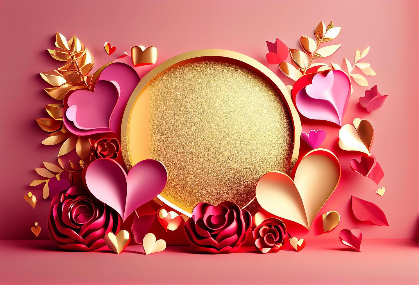 Pink Valentines Day Greeting Card Love Background. Illustration photo