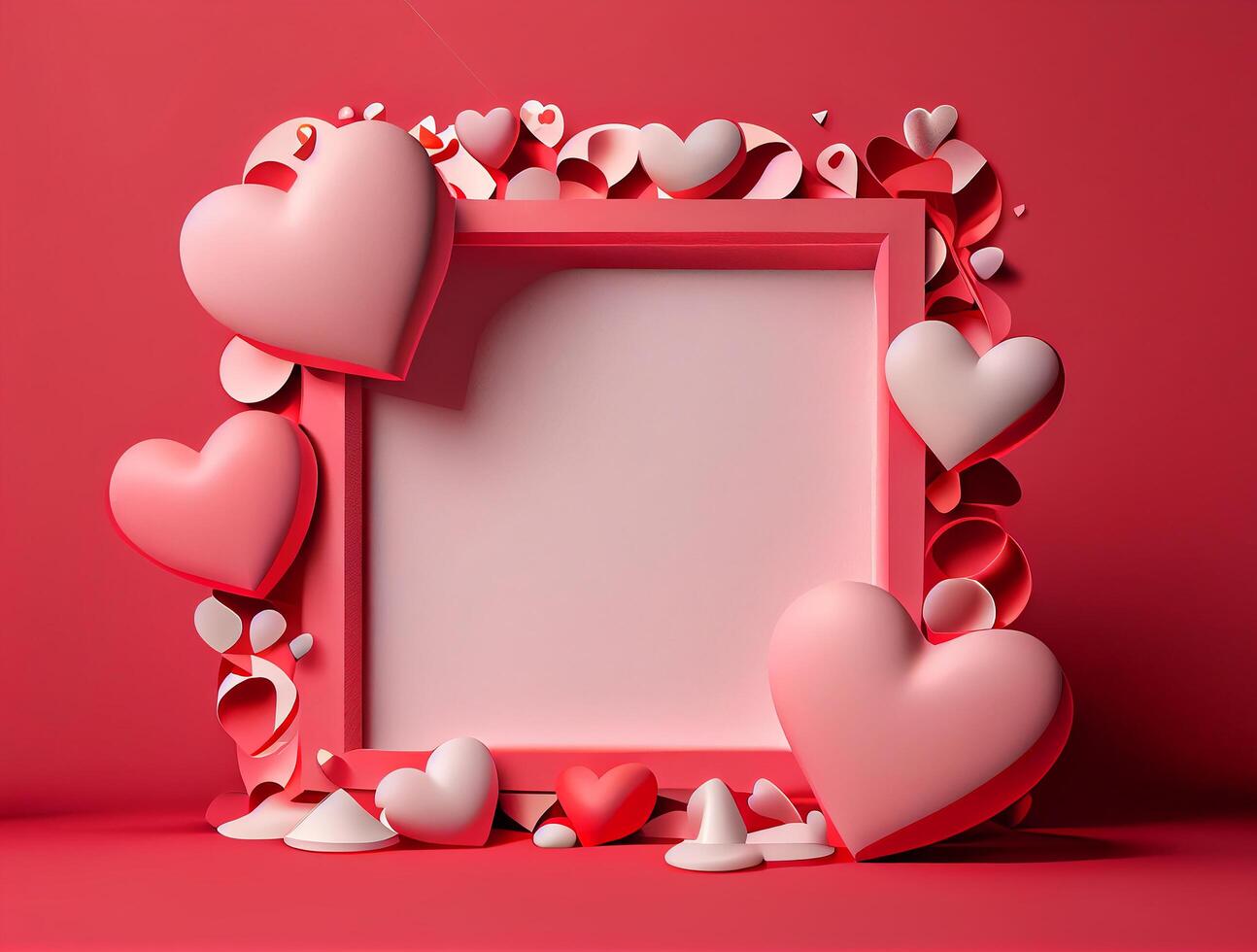 rosado san valentin día saludo tarjeta amor antecedentes. ilustración generativo ai foto
