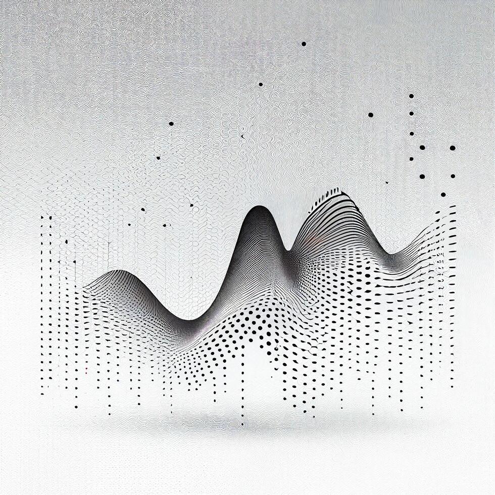 Data visualization dynamic wave pattern. Illustration photo