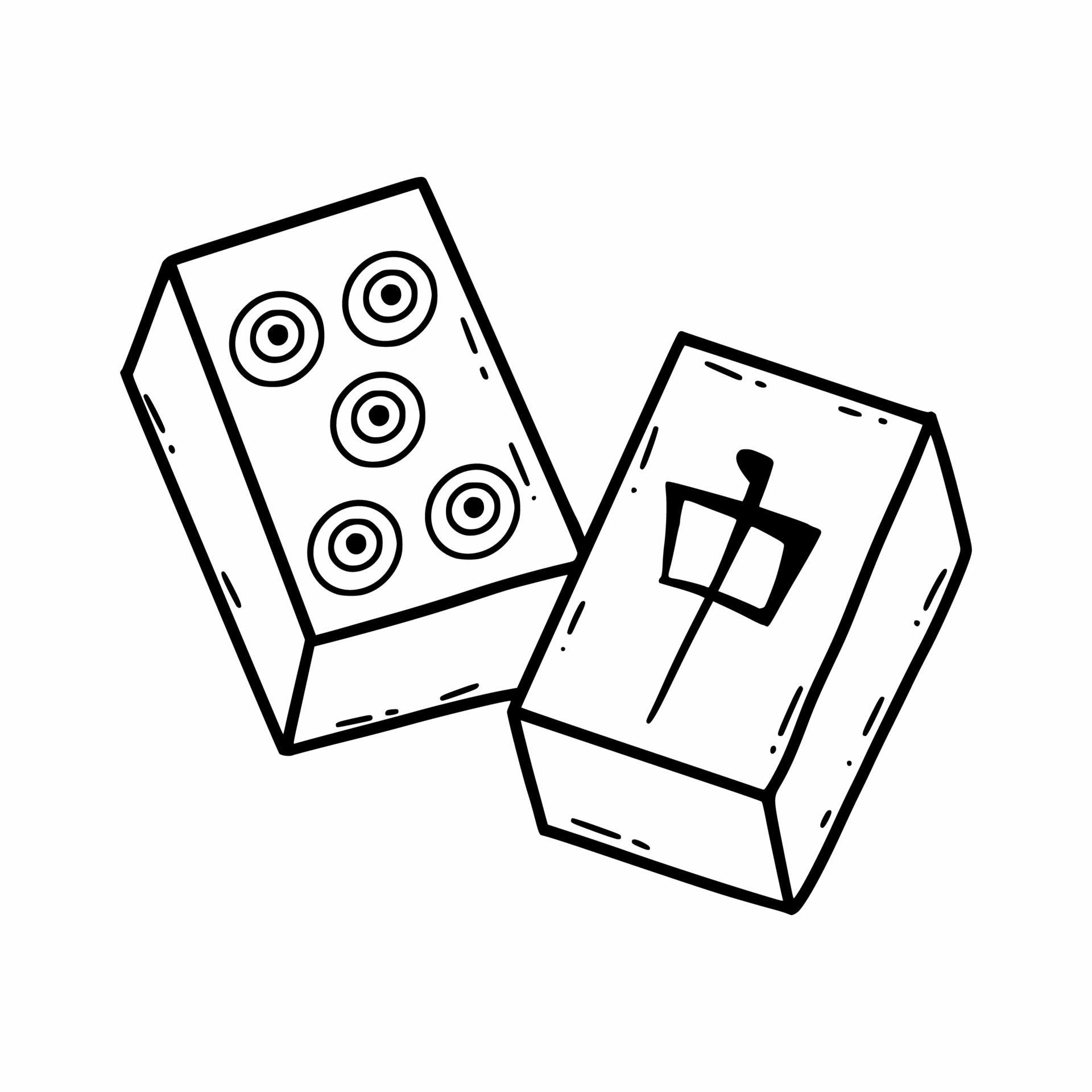 Japanese national mahjong board game. Vector doodle icon. 22011392 Vector Art at Vecteezy