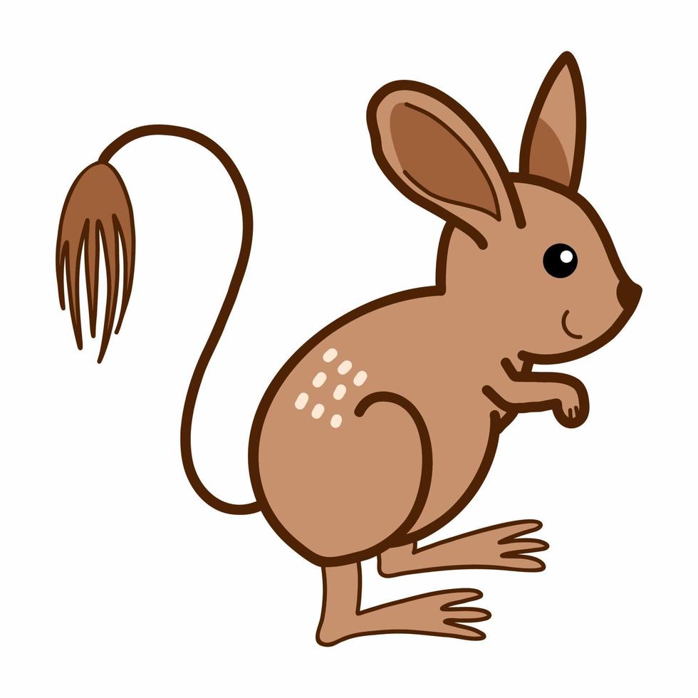 gracioso gerbo. dibujo para niños en garabatear estilo. pequeño roedor. vector