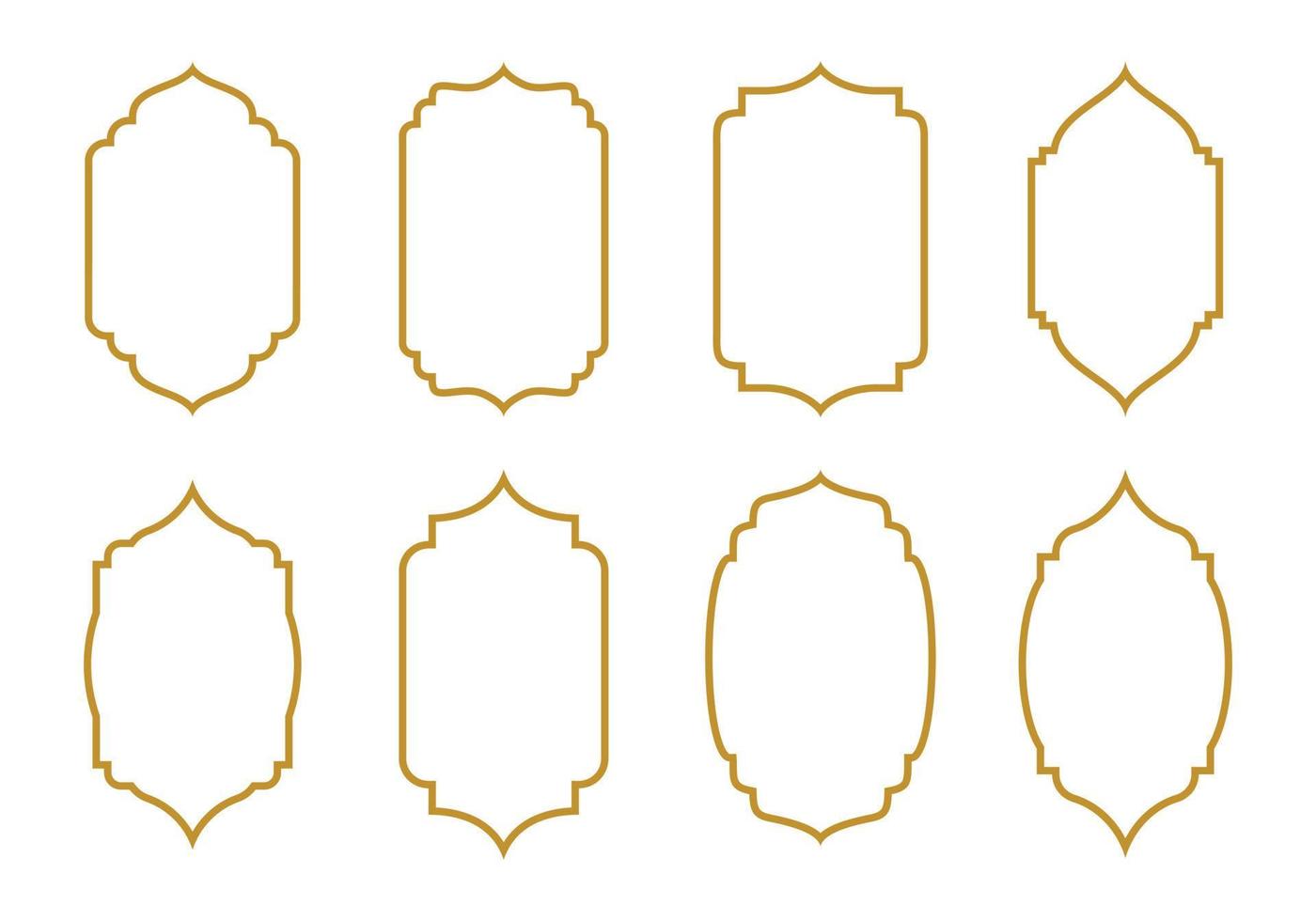 Oriental style Islamic windows and arches collection vector