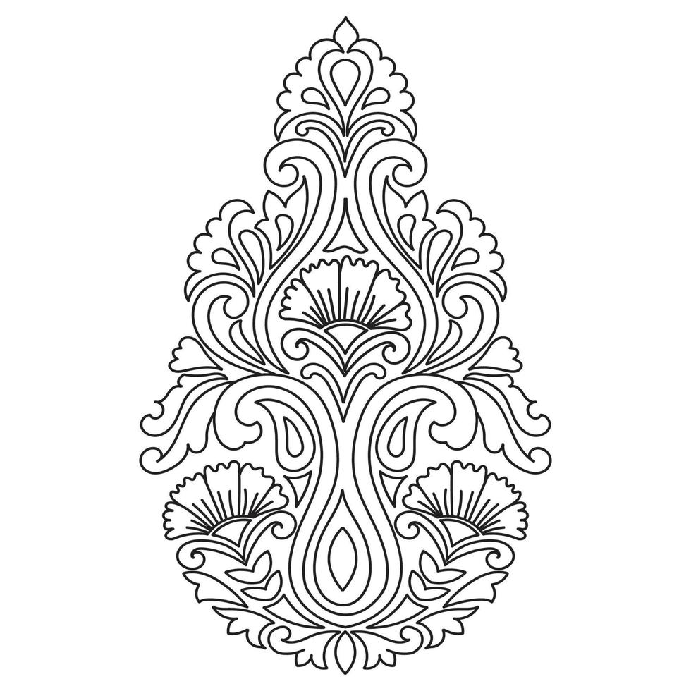 Textile Fabric design, pattern traditional, floral necklace embroidery design for fashion women clothing design for textile print. vector