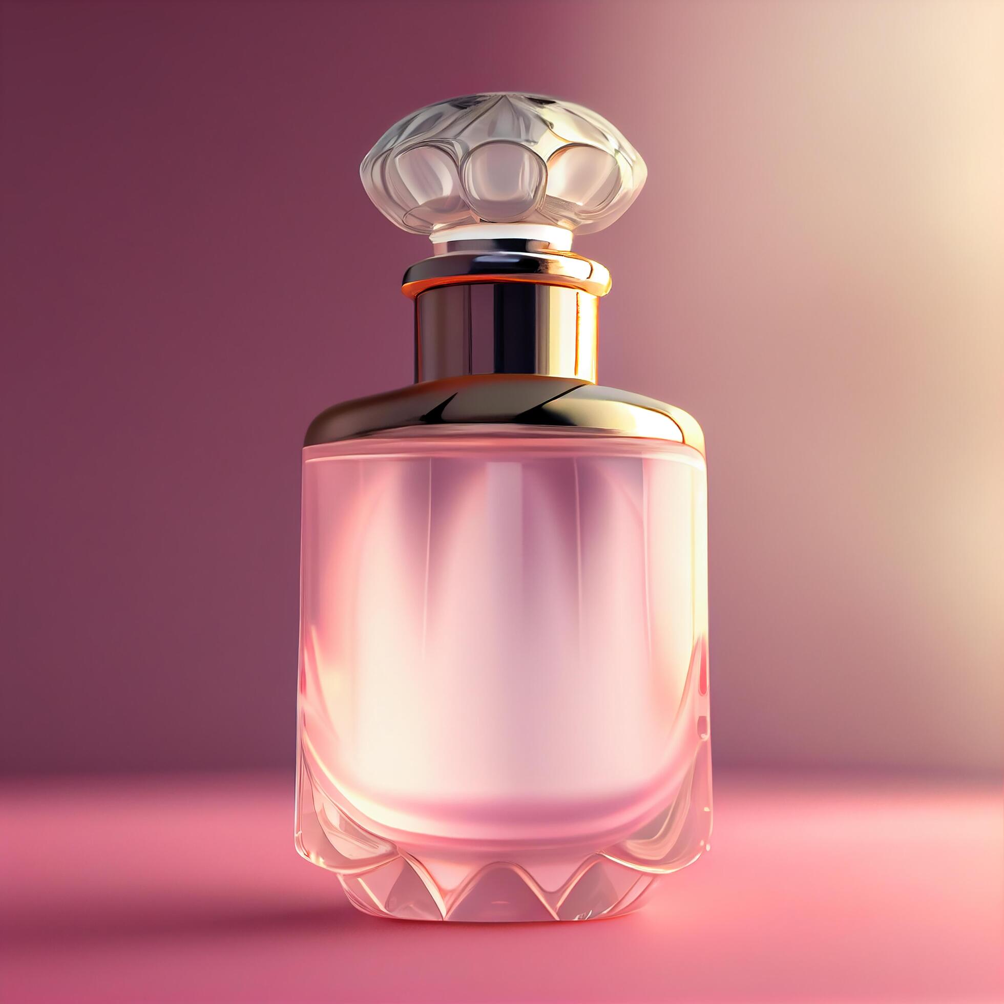 Pink Glass Elegant Perfume Bottle Illustration Generative AI 22011617