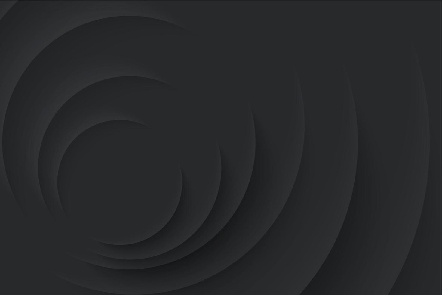Soft, clear and simple futuristic neumorphism shape elements design. Minimalistic black background. Abstract 3D circle papercut layer wallpaper vector