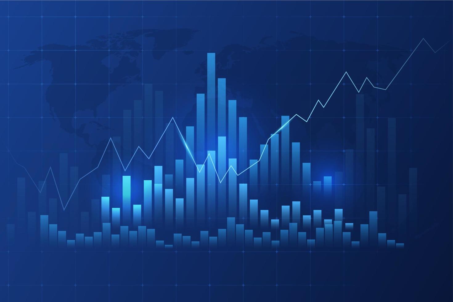 brillante vector gráfico de inversión financiero datos. infografía elementos y realista transparente mundo mapa