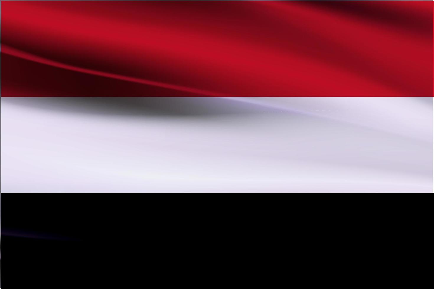 Flag of Yemen, 3d illustration flag of Yemen. close up waving flag of Yemen. flag symbols of YemenFlag of Yemen blowing in the wind. Full page Yemeni flying flag. 3D illustration. vector