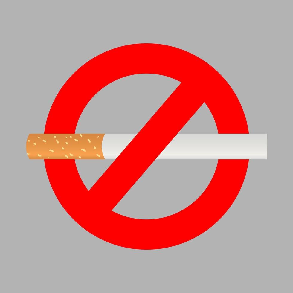No smoking sign on grey background vector