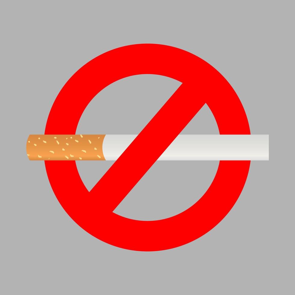 No smoking sign on grey background vector