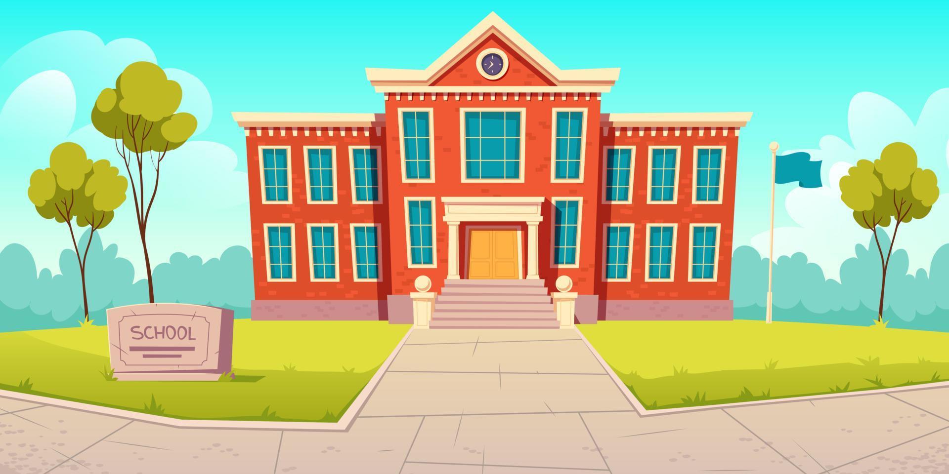 School building educational institution, college vector