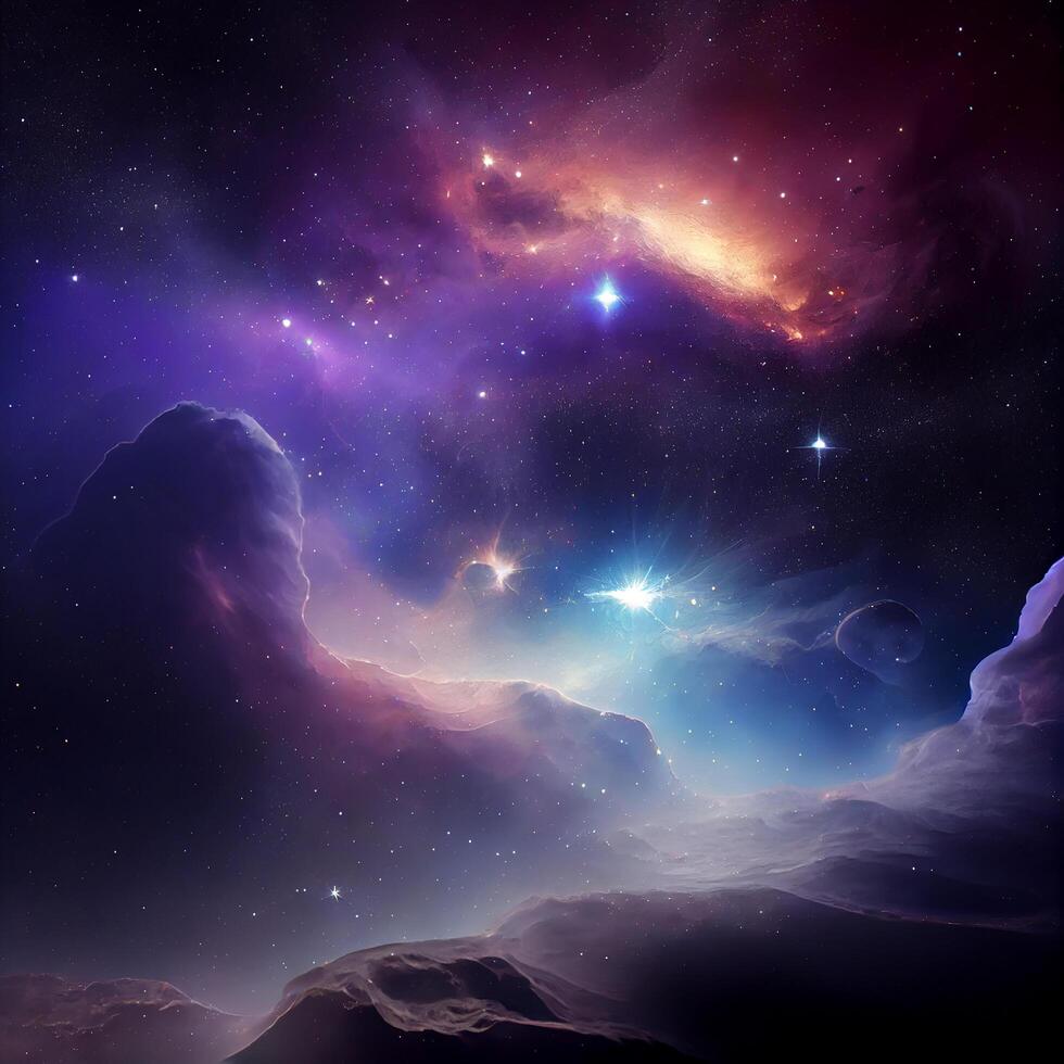 space background with nebula and stars environment map. Illustration photo