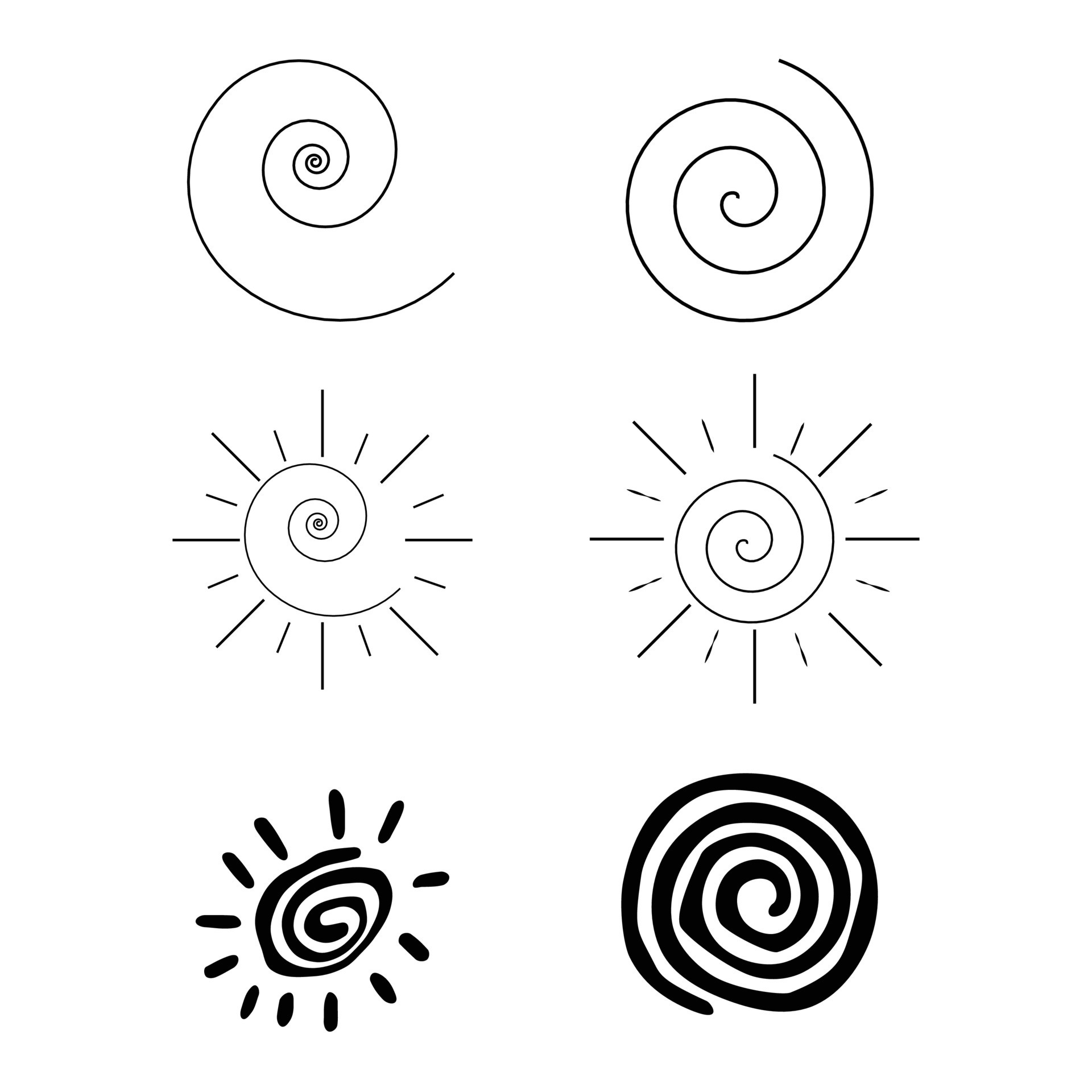 set of six spiral shapes isolated on white background 22011992 Vector