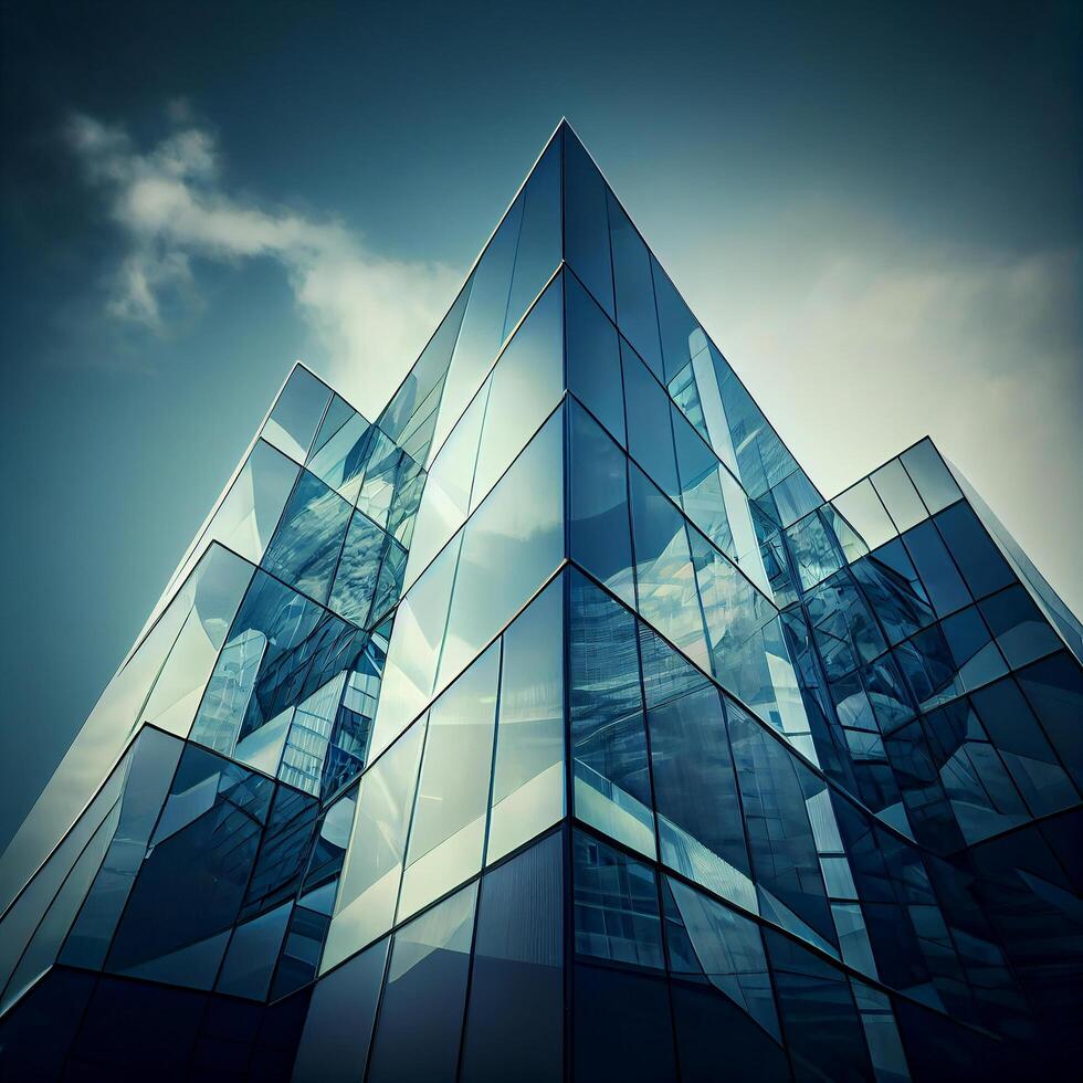 Modern Glass Business Building. photo
