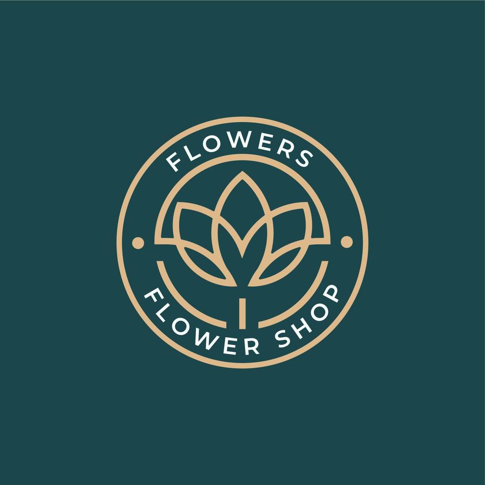 sencillo flor tienda logo. elegante minimalista logotipo símbolo. vector flor logo diseño. emblema lujo productos cosméticos o jardín